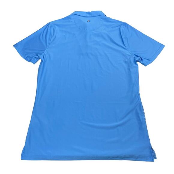 NWT BEN SHERMAN Golf 3 Button Tech Jersey Polo Sz Small Azure Mini Stripes - Picture 4 of 5